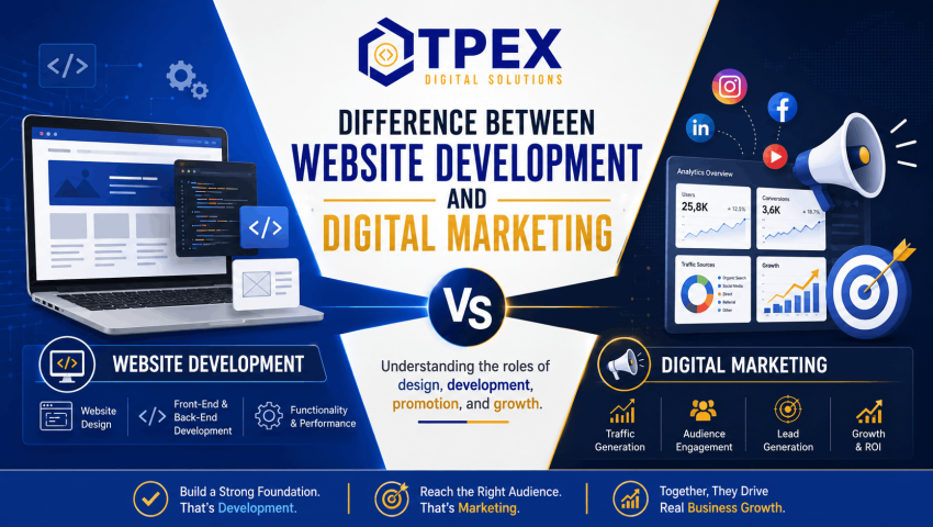 Difference Between Website Development and Digital Marketing